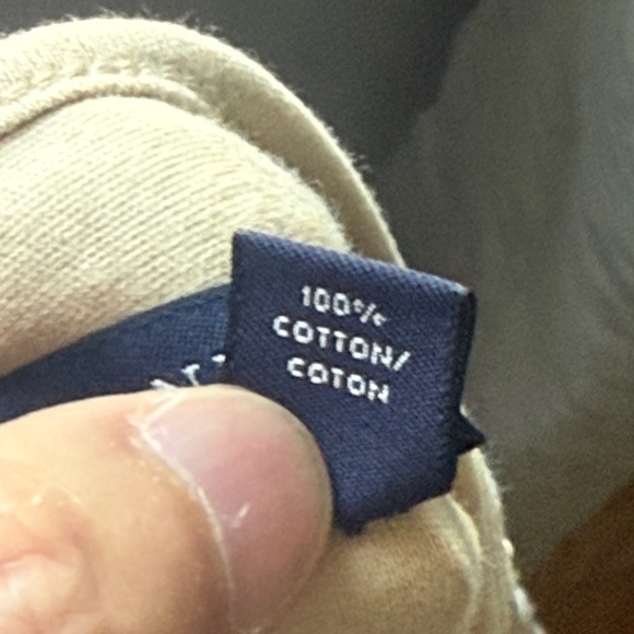 Lands' End 100% Cotton Cream 3/4 Sleeve Top with Beaded Details Size 14-16 - Picture 13 of 13